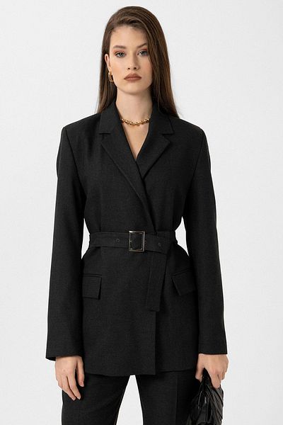 Antioch Black Women's Belted Blazer Jacket