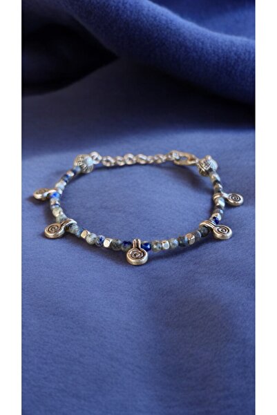 Bensei Takı Dükkanı BENSEİ  Lapis Lazuli Taşından Gümüş Kaplama Pirinç Aksesu...