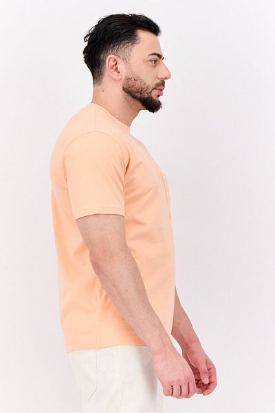 GAP Men Crew Neck Short Sleeves Plain T-Shirt, Light Orange