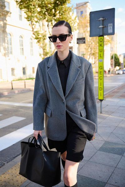 Antioch Anthracite Women's Wool Blended Blazer Jacket