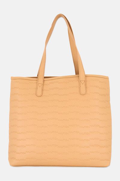 Nautica Women Brand Logo Tote Bag 34 H x 43 L x 15 W cm, Tan