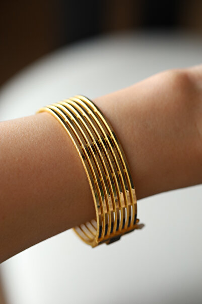 Yenigün Kuyumculuk 14 Ayar Altın 7 li Ajda Bilezik Modeli Kelepçe