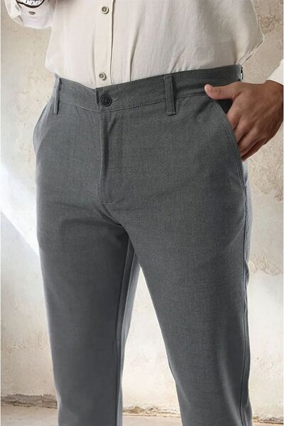 OHEPMODA Italian Style Slim Fit Lycra Fabric Men's Linen Pants