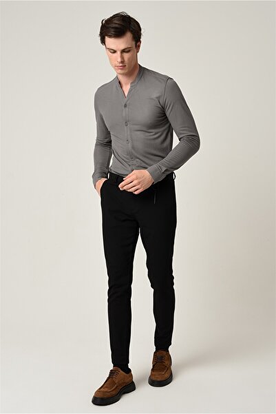 S13 Store Men's Judge Collar Long Sleeve Slim Fit Shirt