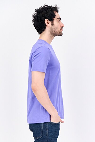 GAP Men Crew Neck Short Sleeves Plain T-Shirt, Pastel Purple