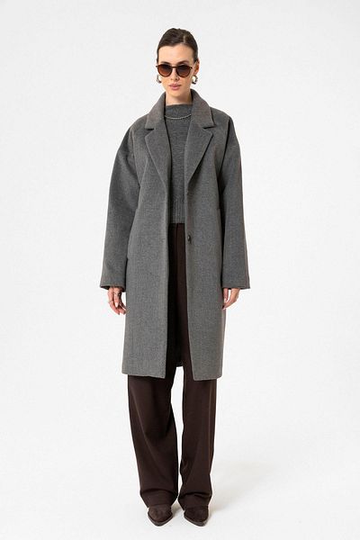 Antioch Anthracite Women's Wool Blended Textured Coat