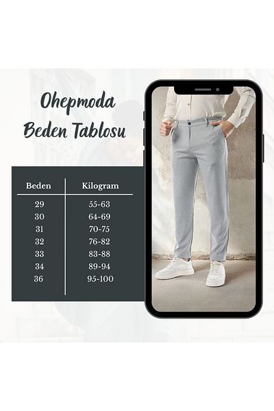 OHEPMODA Italian Style Slim Fit Lycra Fabric Men's Linen Pants