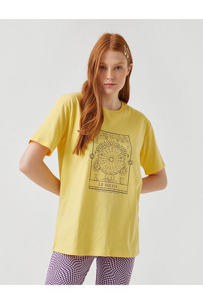 Koton Tricou galben de damă 2YAL18663IK