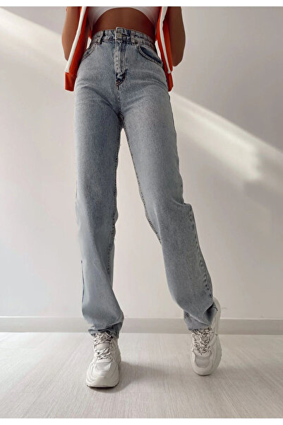 mooishan Hsn Lya Julia Won Casual Albastru deschis Acid Snow Wash Talie lată ...