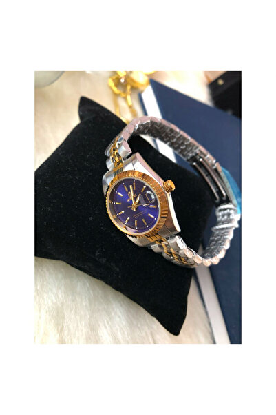 Sportive Gold Silver Color Navy Blue Dial Women's Watch
