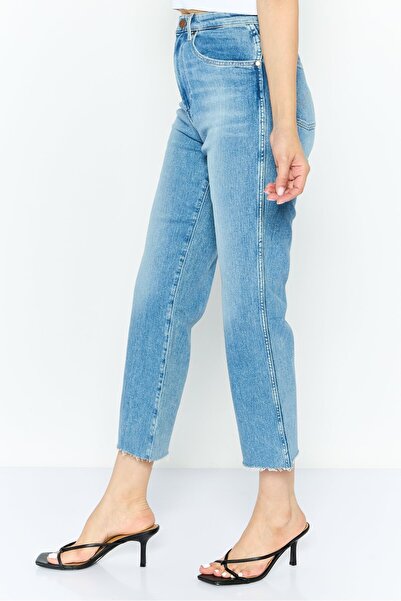 WRANGLER Women Mom Fit Washed Stretchable Jeans, Blue