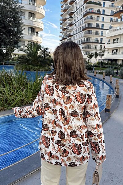 Juuuj Women's Brick Pattern, Long Sleeve, Button Closure, Double Breasted Jacket