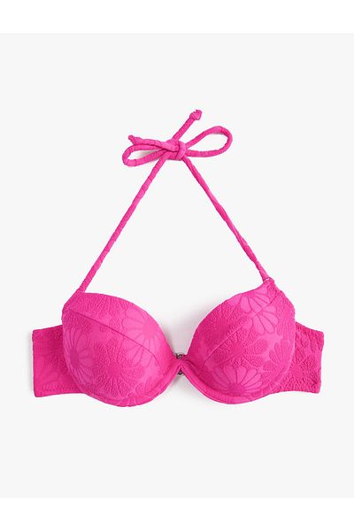 Koton Bügel-Bikinioberteil mit Blumenmuster und Neckholder