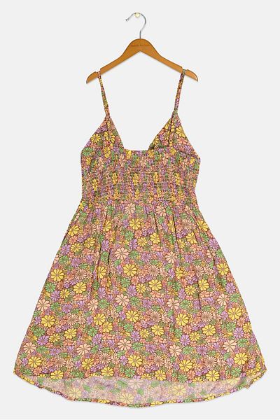 Roxy Women Floral Print Mini Dress, Purple Combo