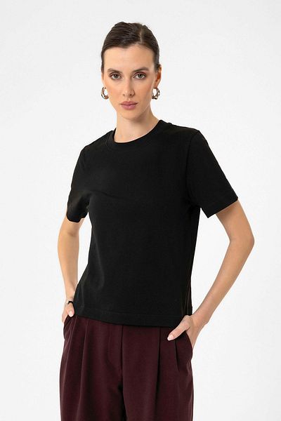 Antioch Black Women's Crew Neck Basic T-Shirt