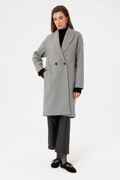 Antioch Gray Women's Double Breasted Oversize Coat