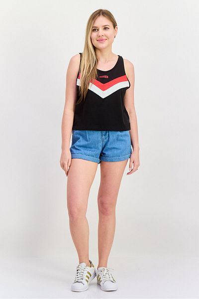 Levi's Women Round Neck Sleeveless Brand Logo Tank Top, Black