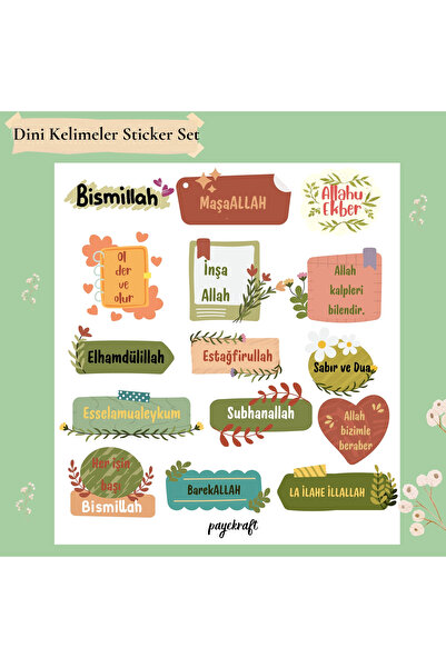 SOFT Dini Kelimeler Sticker Set