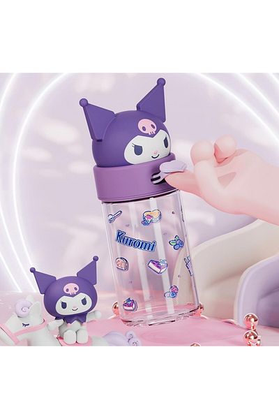 bundle island Children's Glass Flask with Kuromi Figure - M1058