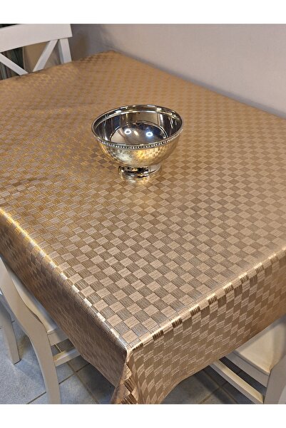 Başak Ev Tekstili Gold Glossy Wipeable Table Cloth - Fabriced Pvc Cloth