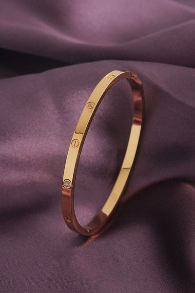 Store 316L Steel Zircon Stone Detail Women's Handcuffs