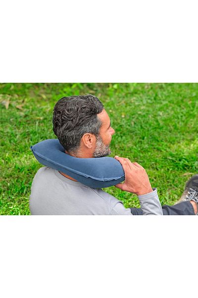 Boldy Orthopedic Inflatable Neck Pillow - Travel and Camping Pillow - Velvet 1 PC