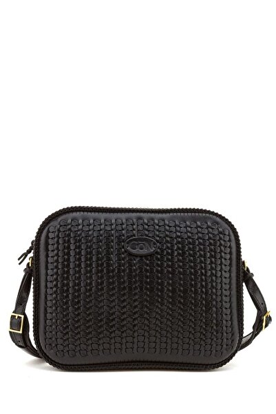 GÖN Hand Made Siyah Kadın Çapraz Askılı Çanta Tosu