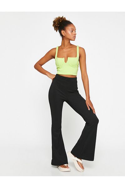 Koton Spanish Leg Trousers High Waist