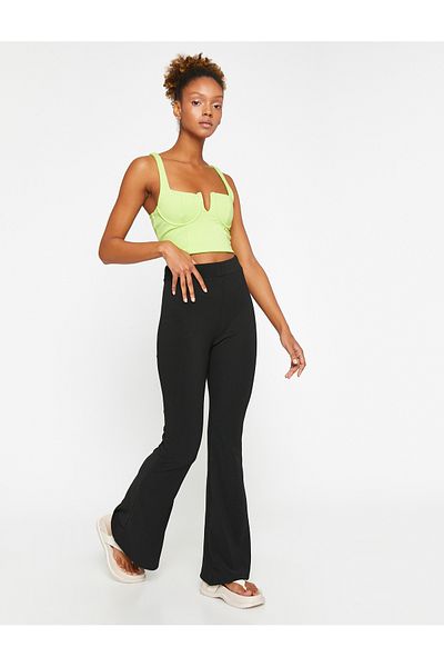 Koton Spanish Leg Trousers High Waist
