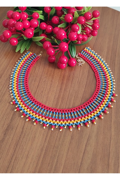 shop TAMAMI EL YAPIMI KRİSTALLİ KOLYE