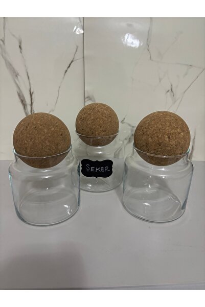 SEVEN7 3lü Küçük Boy Top Kapak Kavanozlar 450ml