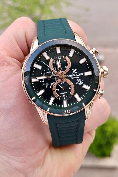 Daniel Klein Kasası Rose Kordonu Yeşil Renk Ayarlanabilir Kordonlu Erkek Kol ...