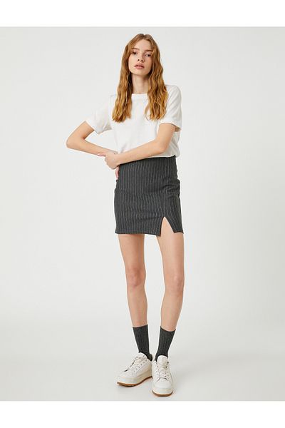 Koton Mini Skirt Slim Fit Side Slit