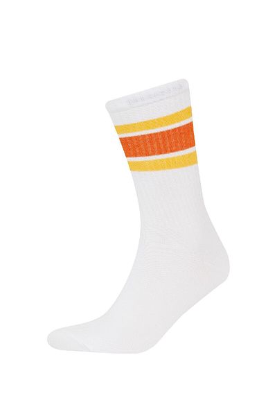 DeFacto Bequeme elastische 3-teilige lange Baumwollsocken für Herren D9644axns