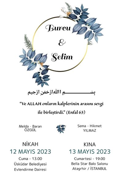 izmirdenet Davetiye , Düğün Davetiyesi , Nişan Davetiyesi (50 Adet)( Baskı Da...