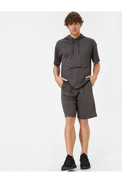 Koton Sports Shorts with Waist Lace and Pocket
