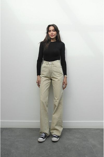 Havoş Μπεζ Washed Kuzmina Straight Jean