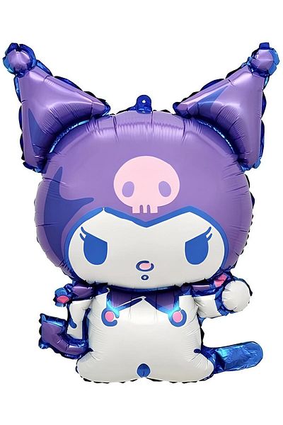 Parti Station Kuromi Mymelody Cinnamonroll - 6 Years Old Mini Purple Balloon Set, Birthday Concept