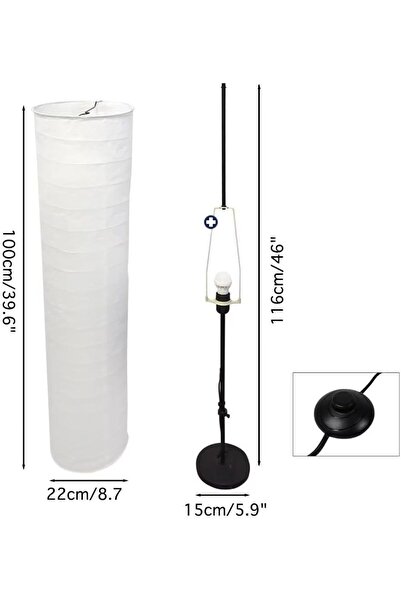 COOYA Modern Floor Lamp,Rice Paper Dimmable Brightness, Minimalist Decorative for Office,Room,Home,White