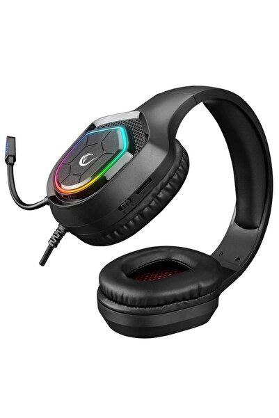 Rampage Rm-k90 Vector Gaming Headset, Stereo, Rgb Lighting, 50mm Speaker, 3.5 Mm Jack&usb, Black