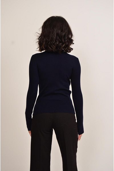 Figo Ribbed Rib Knit High Collar Sweater