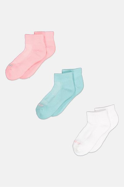 SKECHERS Kids Girl 3 Pairs Brand Logo Socks, White