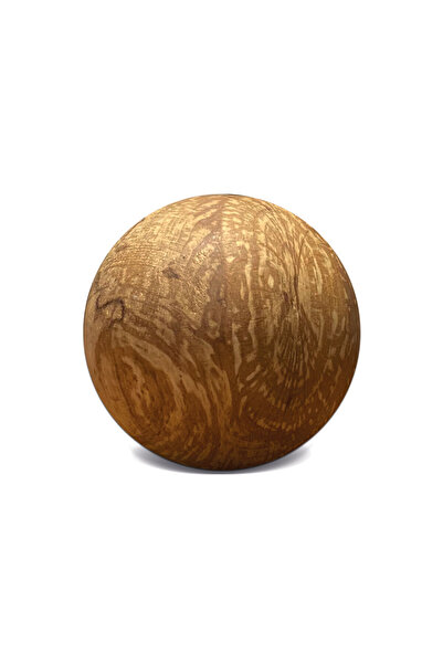 AsilAksesuar Doğal Masif Ahşap Desenli Dekorasyon Aksesuar Küre Top Obje 7 cm