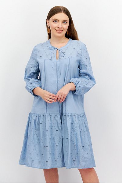 Esprit Women Textured Midi Dress, Blue