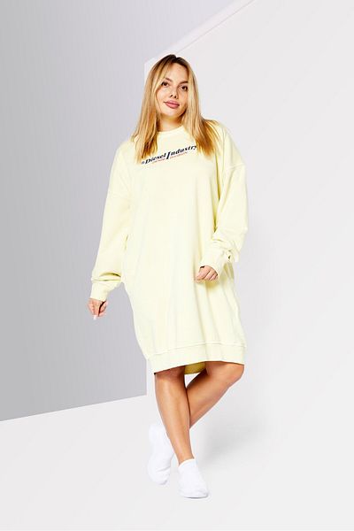 Diesel Women Brand Logo Mini Dress, Light Yellow