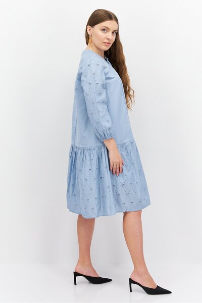 Esprit Women Textured Midi Dress, Blue