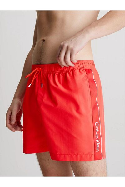 Calvin Klein Men's Logo Detailed Red Swimsuit Shorts