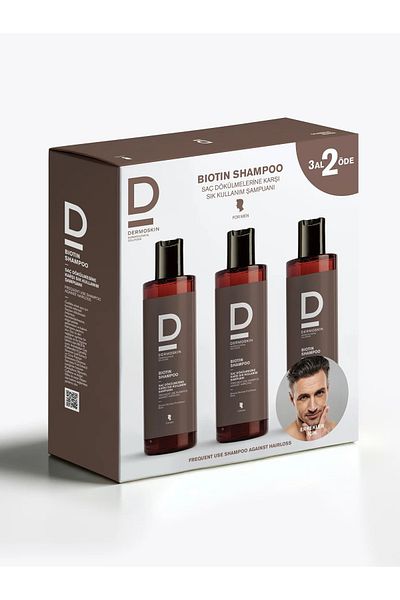 Dermoskin Men's Biotin Shampoo - 3 Pack 2 Pay, Anti-Hair Loss
