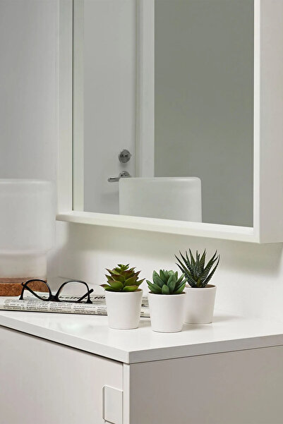 Binbirreyon Potted Artificial Flower Mini Cactus Set of 3 6X12Cm Me131