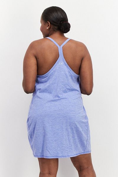 Calvin Klein Women Plus Size Brand Logo Lightly Padded Mini Dress, Blue